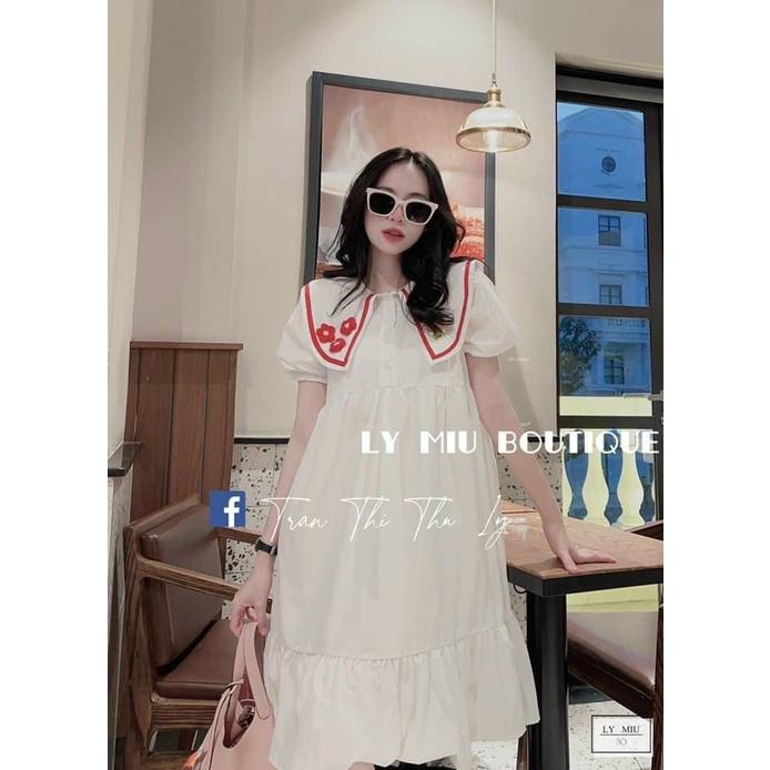 ĐẦM BABYDOLL DÁNG DÀI CỔ TRÒN CÓ VẠT KẾT HOA TAY NGẮN CHO CÁC NÀNG TIỂU THƯ NHÀ MEOWSHOP