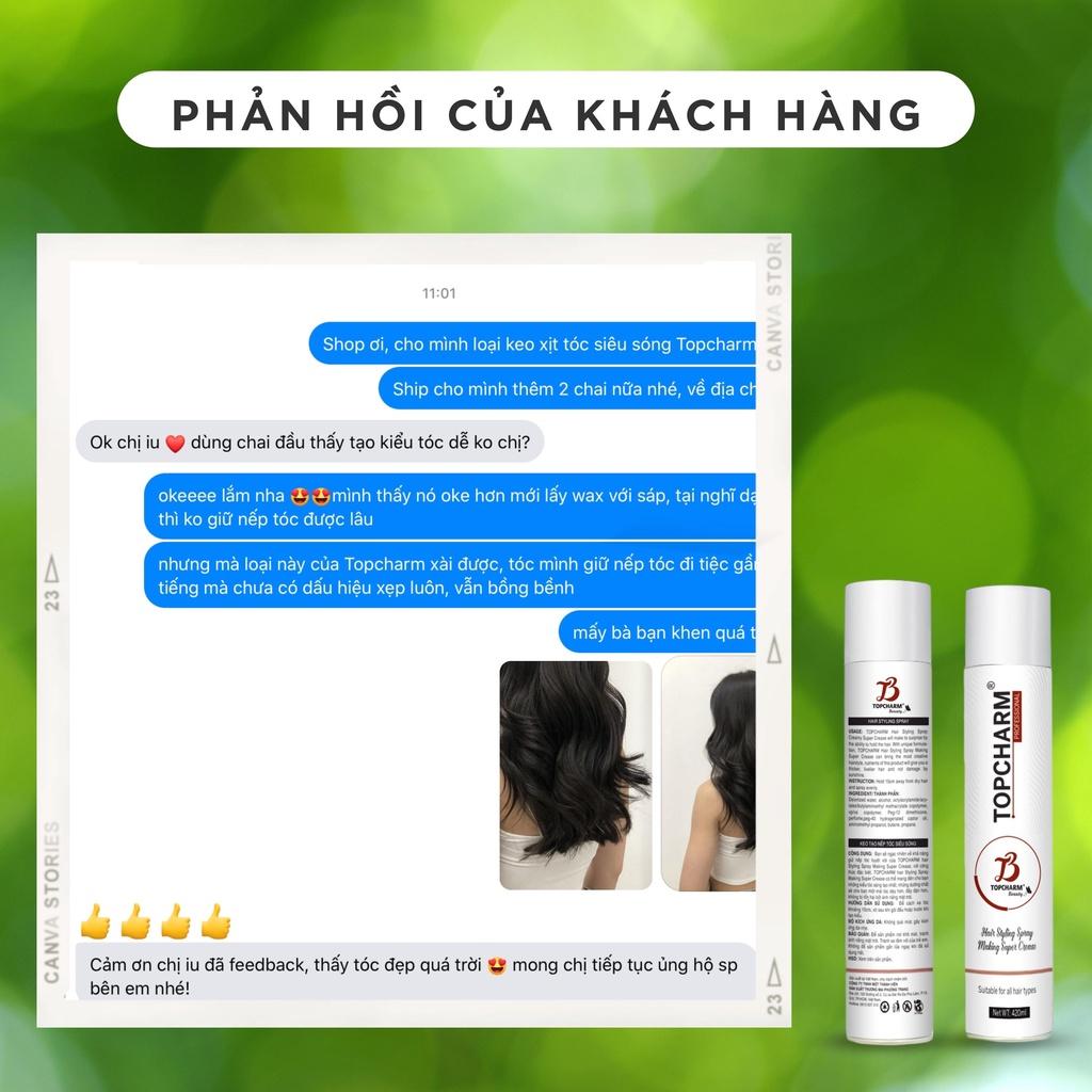Keo xịt tạo kiểu và giữ nếp tóc siêu sóng cho nam/nữ Topcharm