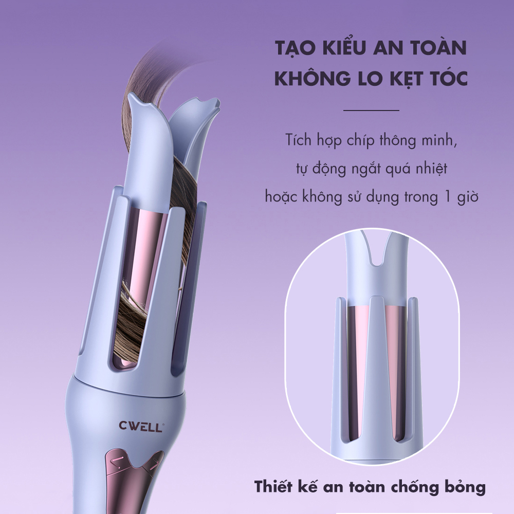 Máy uốn tóc tự động làm xoăn CWell cao cấp, chất liệu gốm sứ, đường kính 32mm