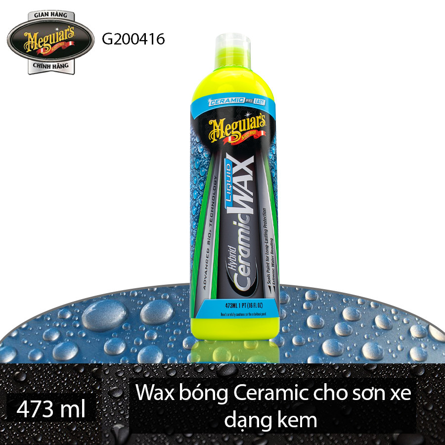 Meguiar's Wax bóng Ceramic cho sơn xe dạng kem - Hybrid Ceramic Liquid Wax - G200416, 473ml