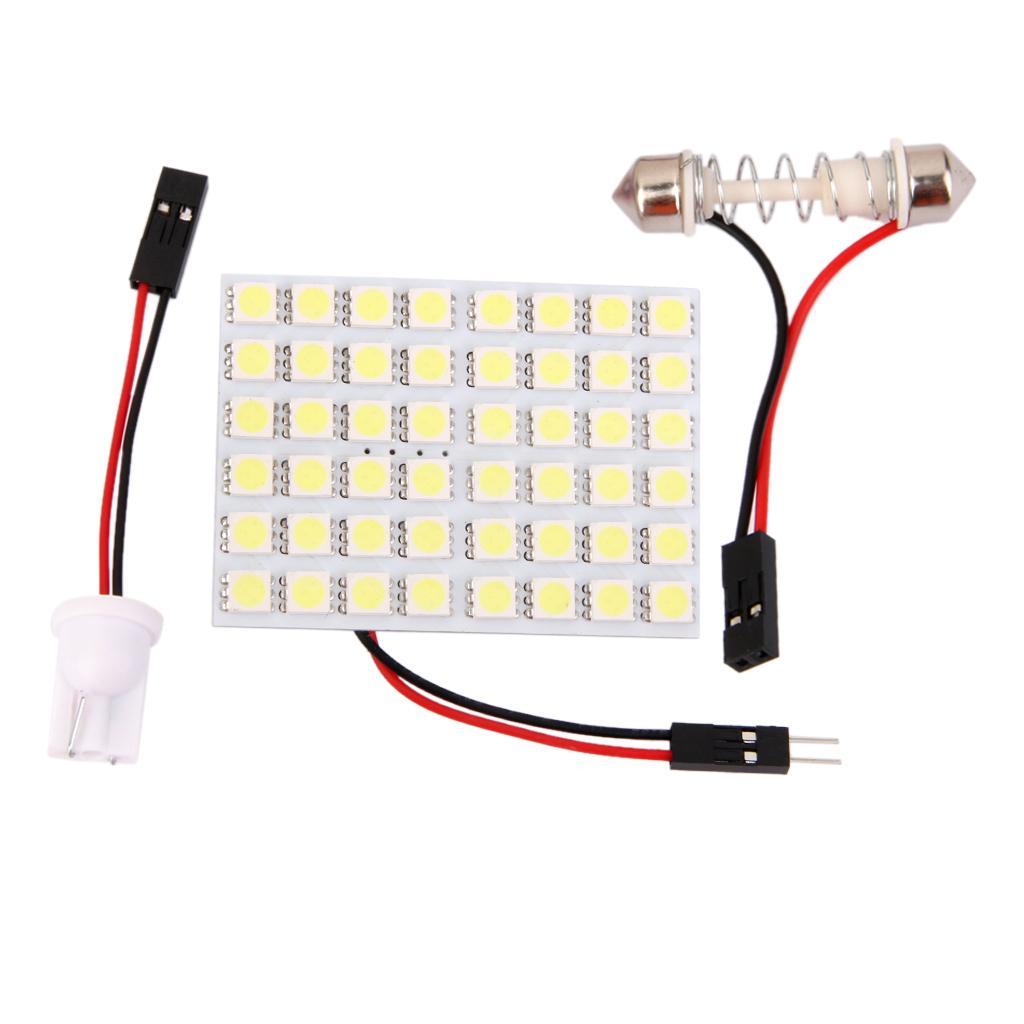Set Of Long Service 48 SMD LED Panel With T10 Light Adapter & Festoon Dome Light Adapter