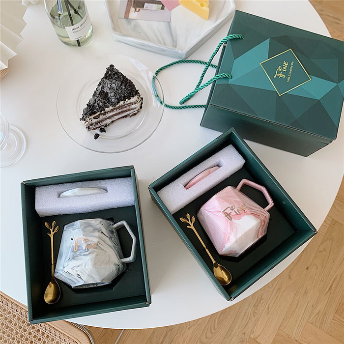 Bộ tách trà cà phê kim cương vân đá