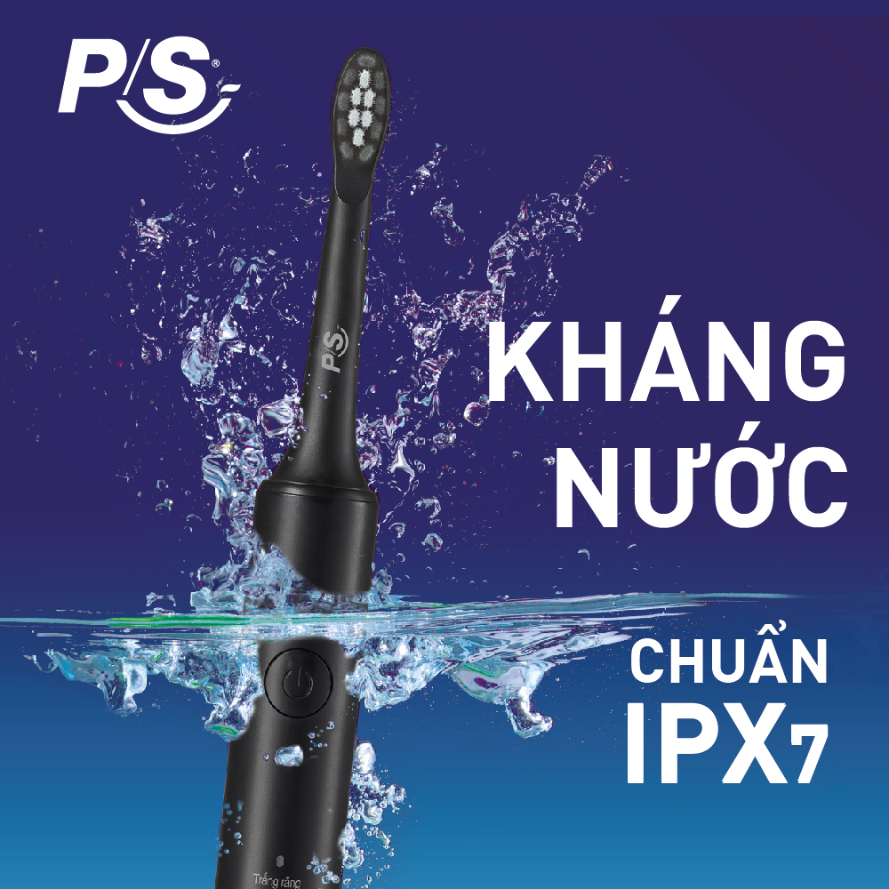 Bộ bàn Chải Điện P/S Sonic Expert Chuyên Gia Sóng Âm - Công Nghệ Sóng Âm, Chải Sạch Mảng Bám Tới 8X - Đen Glowy