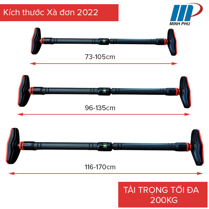 Xà đơn gắn cửa MP-2022 - Xà đơn treo tường mút dài + tích hợp livo cân chỉnh xà