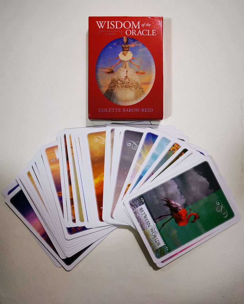 Combo Bộ Bài Boardgame Bói Toán Wisdom of the Oracle Divination Cards Cao Cấp và Túi Nhung Đựng Tarot và Khăn Trải Bàn Tarot