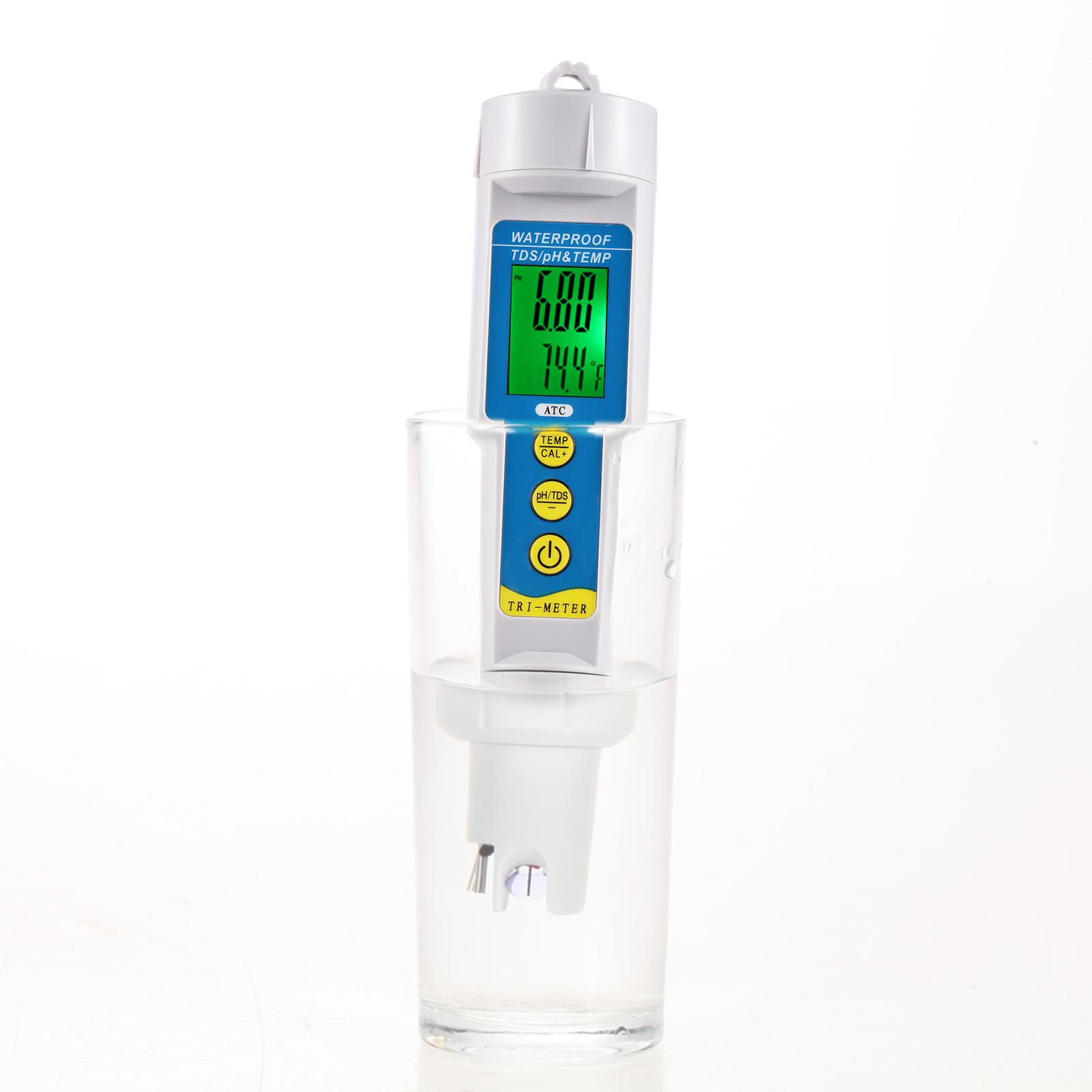 Mini Professional 3 in 1 Water Quality Tester Multi-parameter Water Quality Monitor pH & TDS Meter Acidometer Water Quality Analysis Device