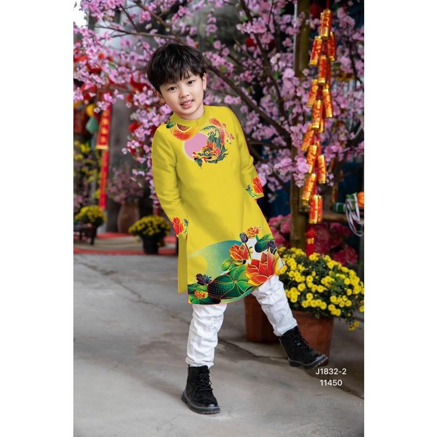 Áo dài cách tân hình rồng hoa Sen