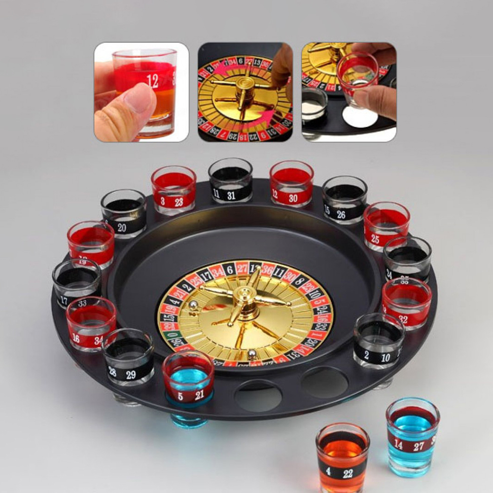 Đồ chơi ăn nhậu Drinking Roulette vòng quay uống rượu bia 16 ly Drinking Game