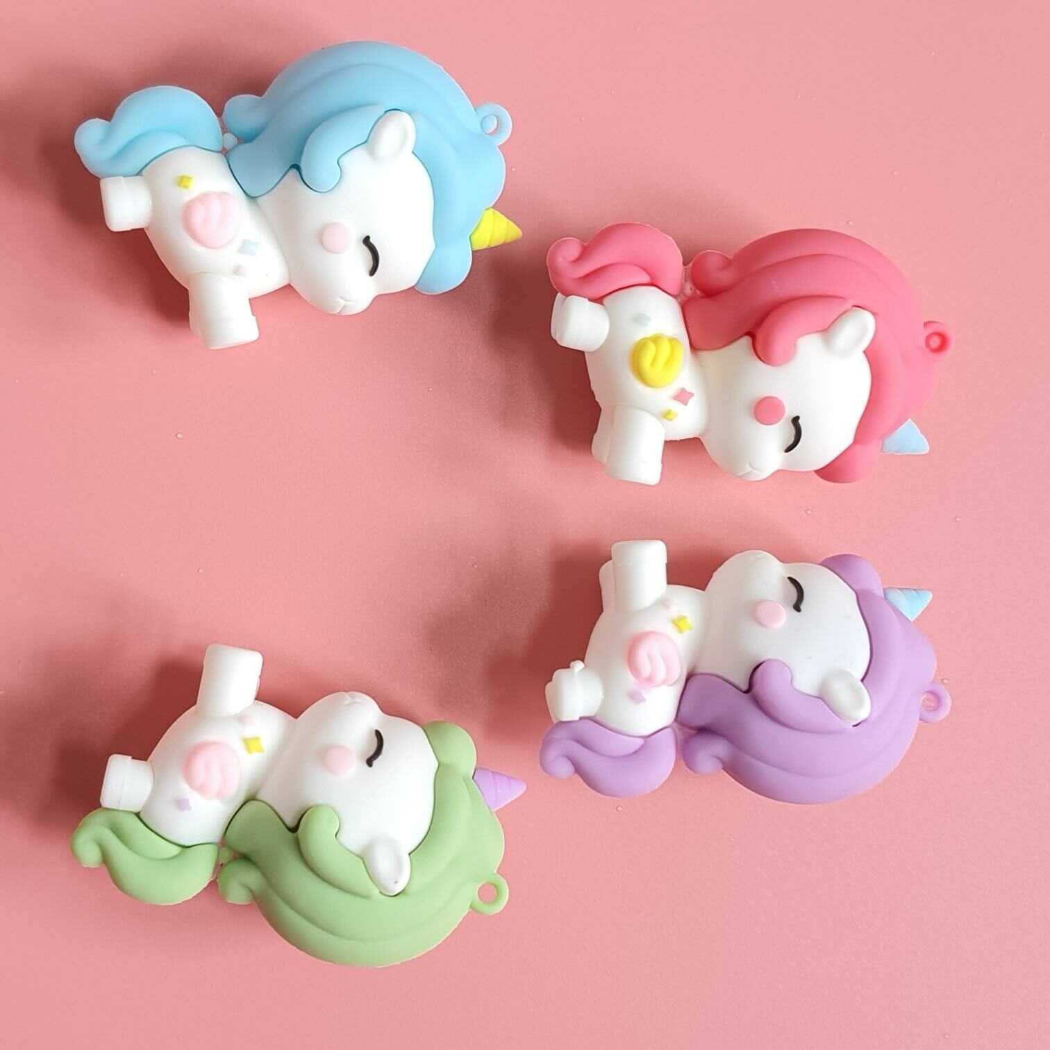 JIBBIT/CHARM/STICKER Kỳ lân - Unicorn - Pony 4D loại lớn trang trí dép sục - có sẵn nút gắn