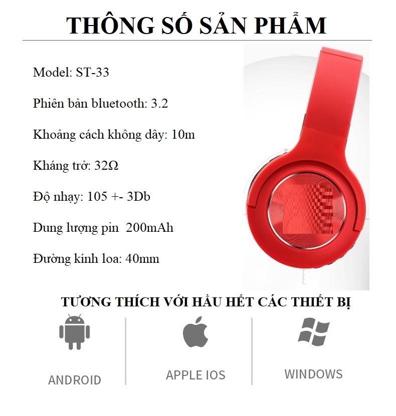 Tai nghe trùm đầu không dây HT30