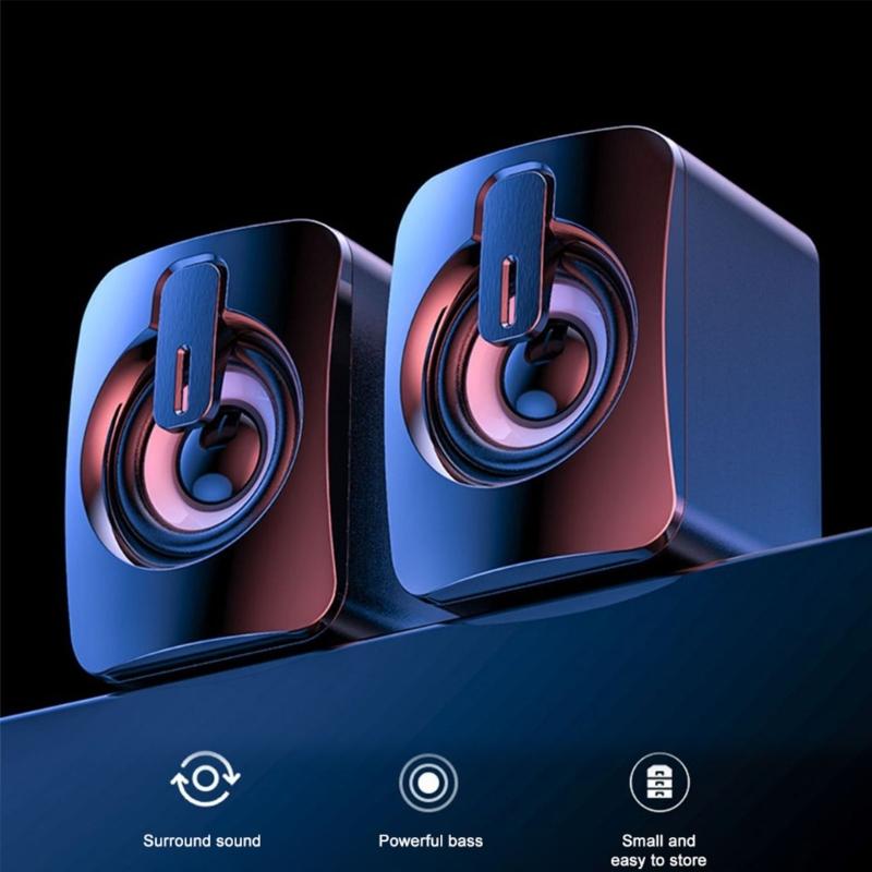Âm Thanh Stereo Loa Vòm Có Đèn RGB Cho Máy Tính Để Bàn Laptop PC Loa Máy Tính USB 3.5Mm Loa Siêu Trầm