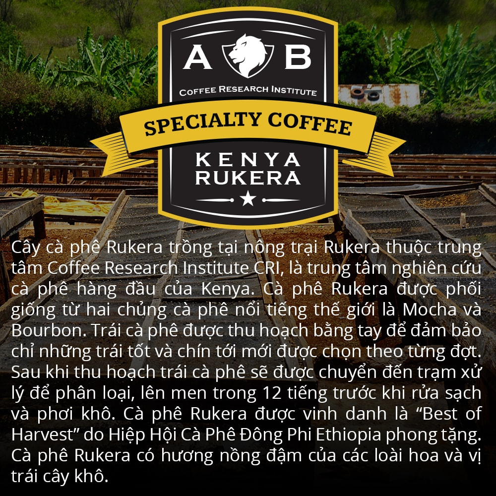 Specialty Coffee Nguyên Hạt Kenya Rukera 1864 CAFÉ 120g