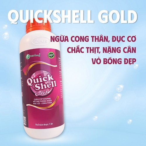 KHOÁNG HỮU CƠ ĐA VI LƯỢNG CUNG CẤP ĐẦY ĐỦ LƯỢNG KHOÁNG DỄ HẤP THU CHO CƠ THỂ TÔM CÁ GIÚP TÔM CHẮC THỊT, VỎ BÓNG ĐẸP QUICKSHELL GOLD