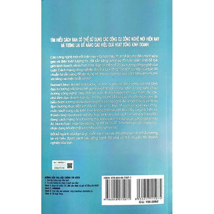 25 Xu Hướng Công Nghệ Định Hình Cuộc Cách Mạng Công Nghiệp 4.0 - Bernard Marr - Phạm Duy Trung dịch - (bìa mềm)