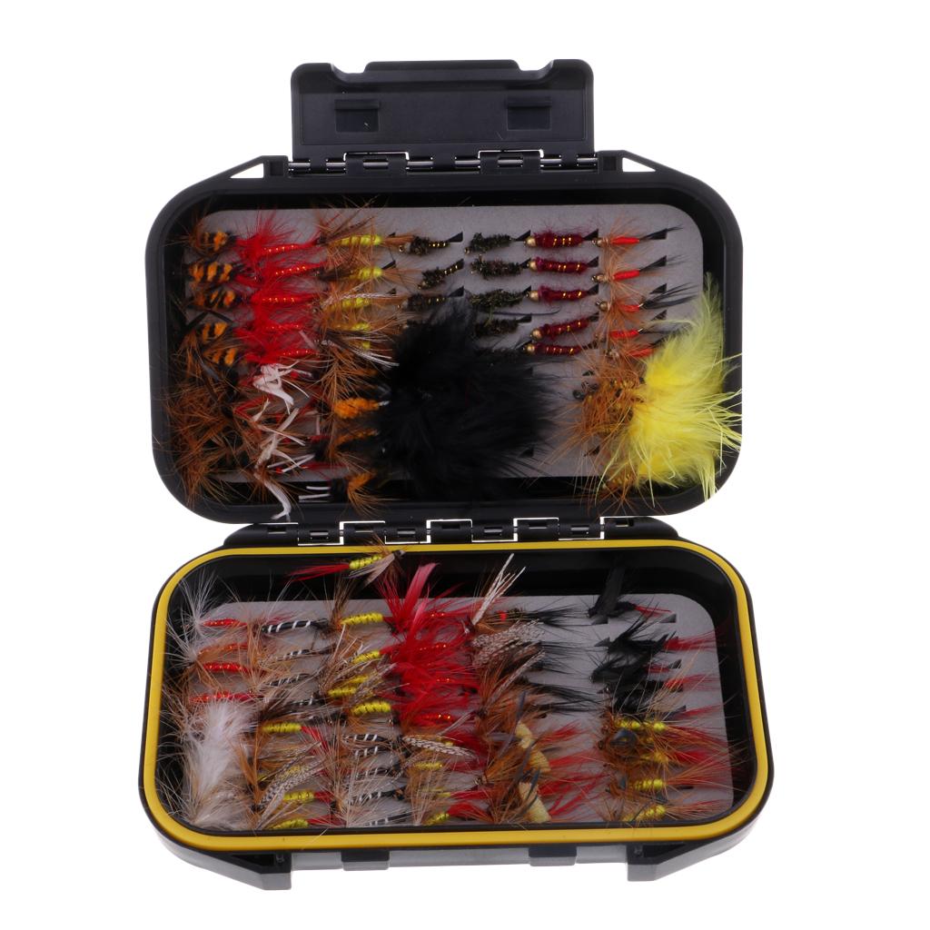 120pcs Dry/Wet Fly Fishing Insects Flies Different Style Salmon Trout Flies