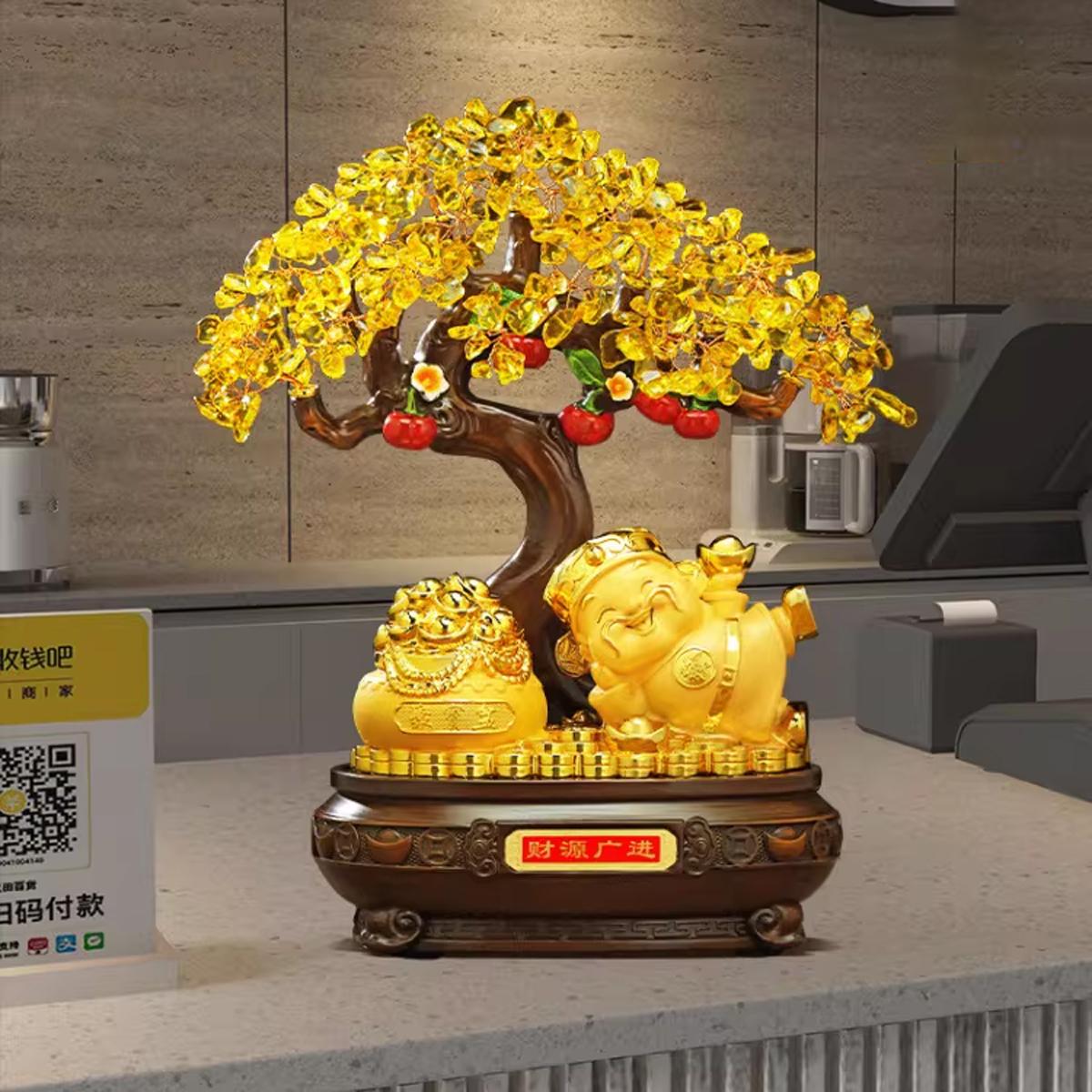 Cây Tiền Thần Tài Phát Tài - Trang Trí Tết - 23 x 17 x 10 cm - TSMC-26