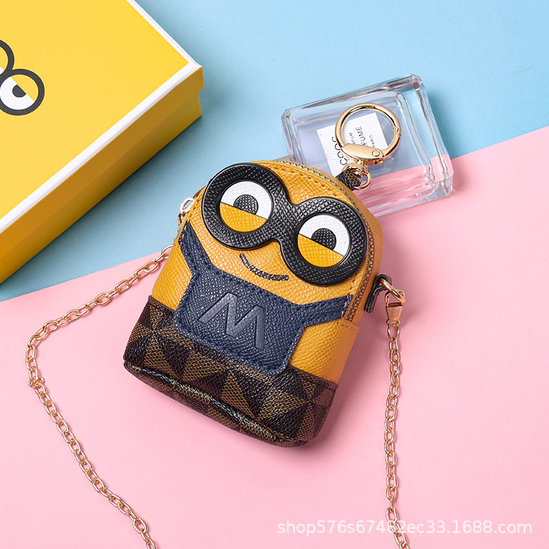 Túi Xách Đeo Chéo Mini Hình Minion Cute Chất Da Mềm Kèm Hộp Siêu Xinh