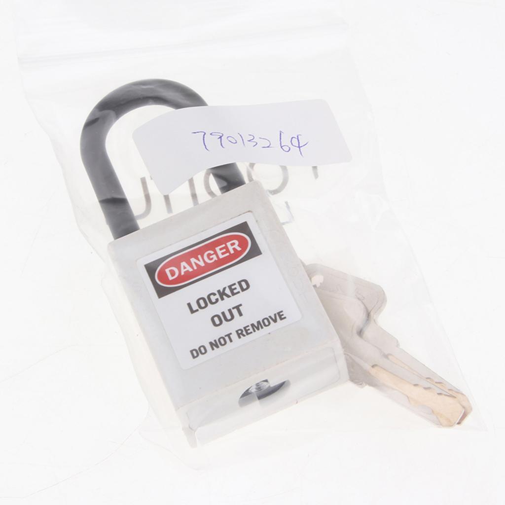 2xSafety Security Lockout Padlock Keyed Different PVC Stainless Steel -White