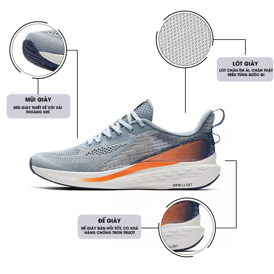 Giày Thể Thao Nam GEMI - Giày Sneaker Màu Đen - Xanh, Giày Thể Thao Thoáng Khi Chạy Bộ Thoải Mái - G5416