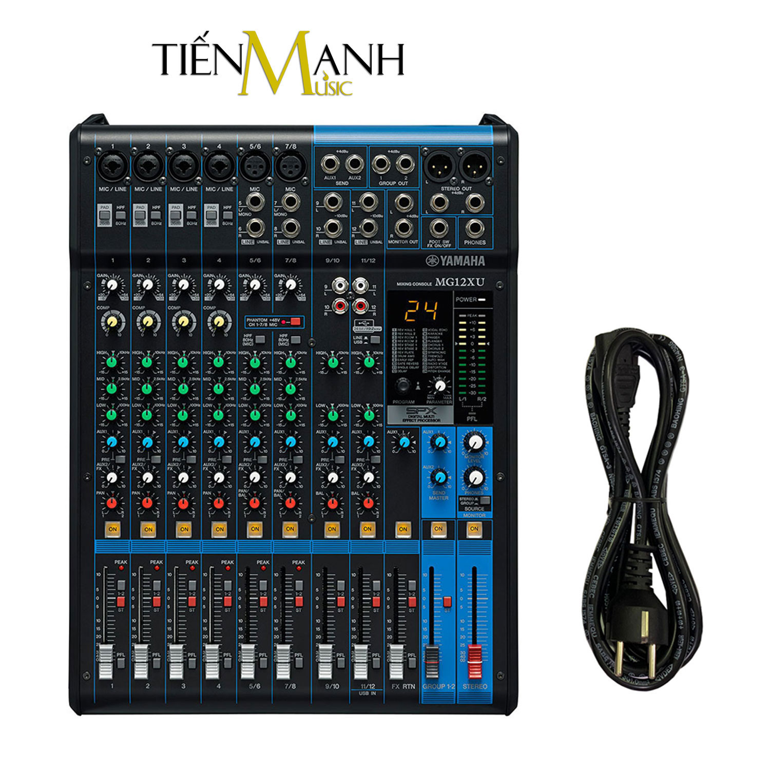 Bàn Trộn Yamaha MG12XU - Mixer Mini 12 Input Compact Stereo Mixing Console Phòng Thu Studio Mix MG12 Hàng Chính Hãng - Kèm Móng Gẩy DreamMaker