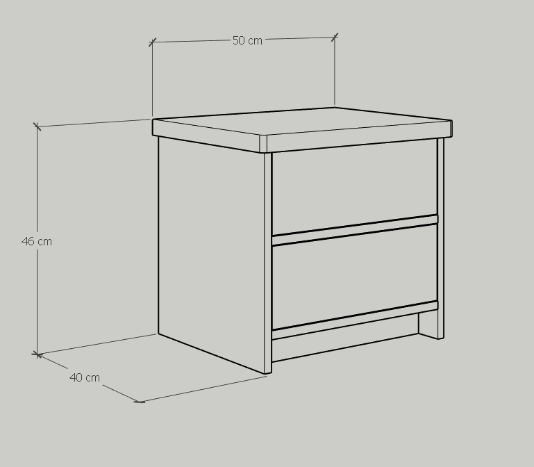 [Happy Home Furniture] NOMIA , Táp đầu giường 2 ngăn kéo , 50cm x 40cm x 46cm ( DxRxC), THK_069