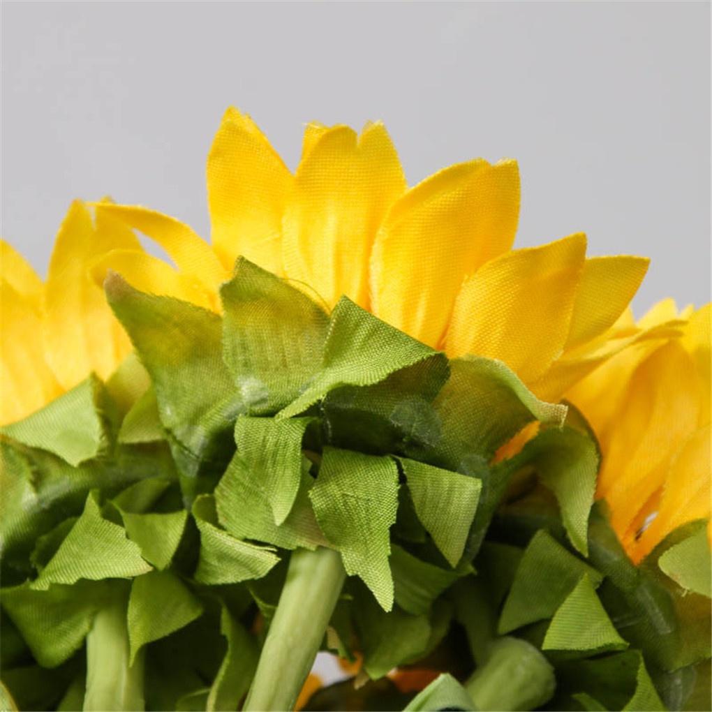 6 Pcs/bundle Artificial Sunflower Simulation Flower Floral Decor Home Office Fake Sunflower【vollter1】