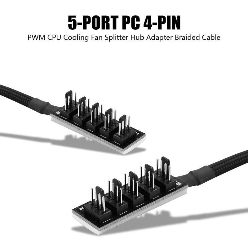 Bộ đầu chia 4 pin 5 khe cắm PWM chuyên dụng cho bộ tản nhiệt máy tính