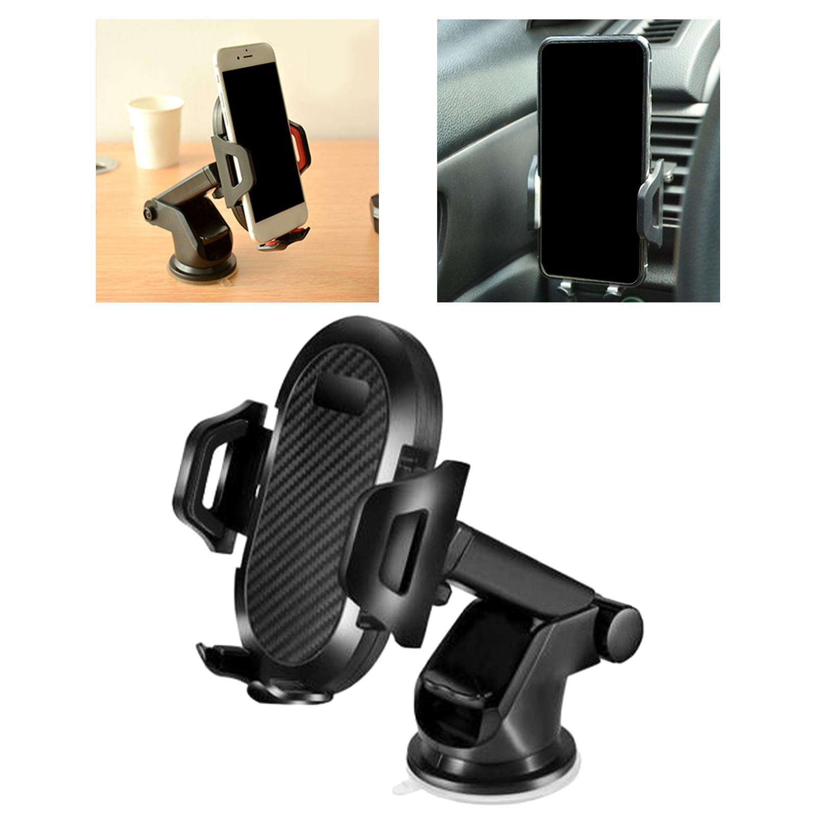 Car Adjustable Phone Holder Dashboard Windshield Mount, One Button Release