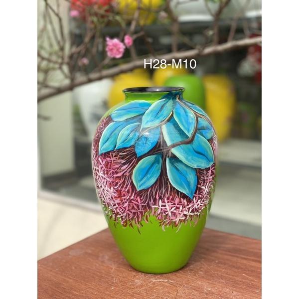 Bình cắm hoa- decor, men sơn mài, họa tiết vẽ thủ công 3D. Gốm sứ Bát Tràng.