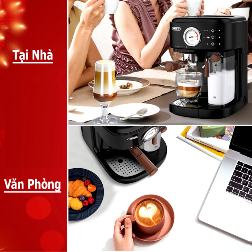 Máy pha cà phê Espresso chuyên nghiệp thương hiệu Mỹ HiBREW cao cấp H8A - Hàng Nhập Khẩu