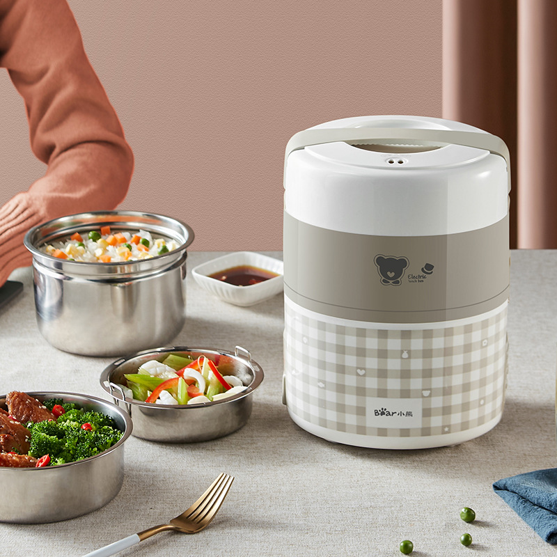 Hộp Cơm Điện Giữ Nhiệt Và Nấu Chín BEAR DFH-A20D1 3 Tầng Dung Tích 1.2 Lít Công Suất 270W - Hàng Nhập Khẩu