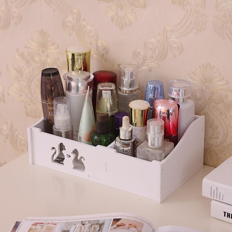 Kệ đựng mỹ phẩm 2 ngăn màu trắng tiện dụng