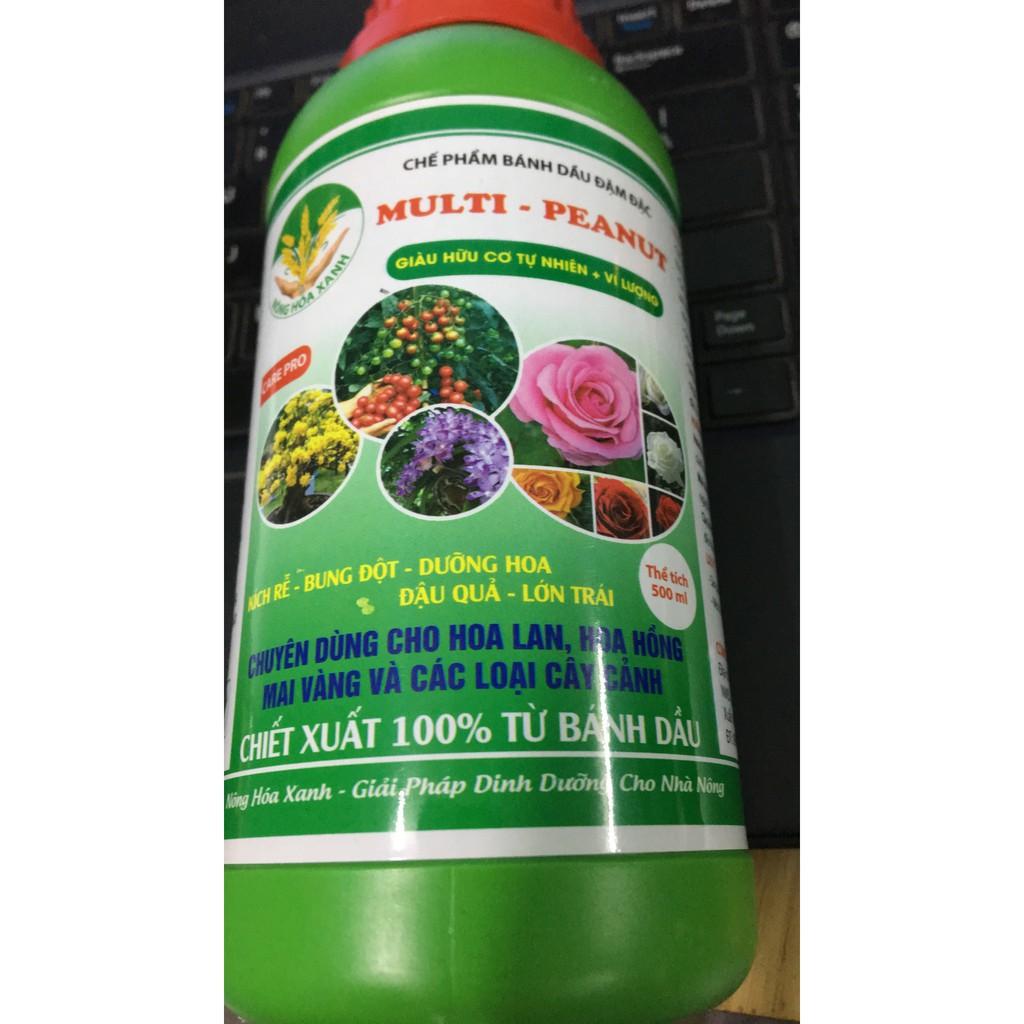 Chế phẩm bánh dầu đậm đặc chăm sóc cây trồng MULTI PEANUT lọ 500ml