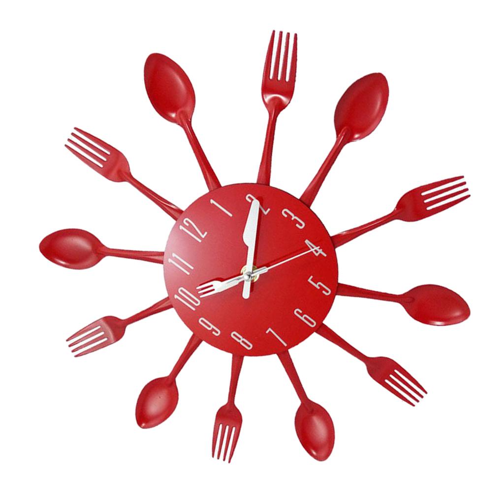 Kitchen Wall Clock Spoon Fork Wall Wall Sticker Room Home Decoration