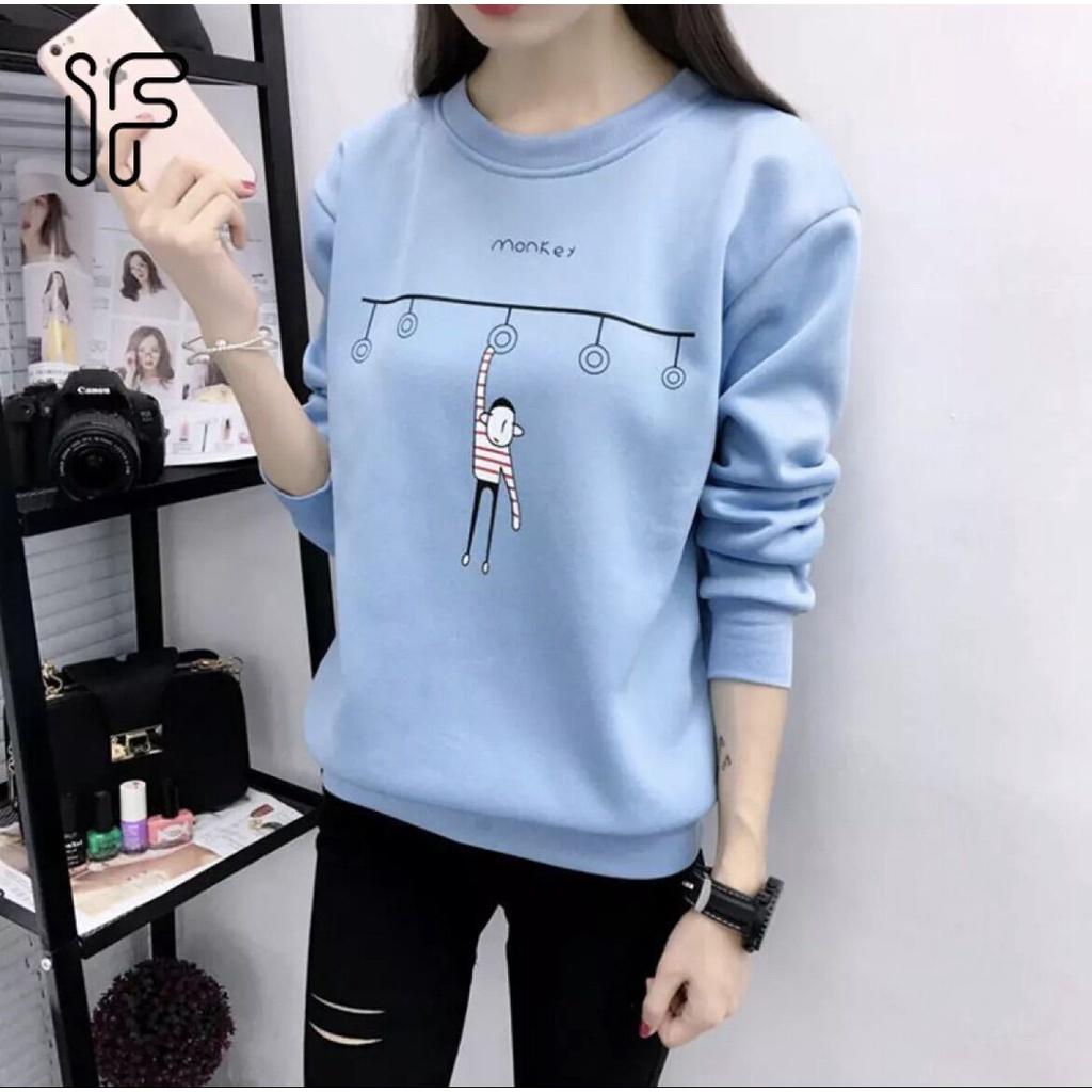 Áo sweater Mềm Tay Dài In Họa Tiết Dễ Thương Thoải Mái Cho Nữ LZD1286