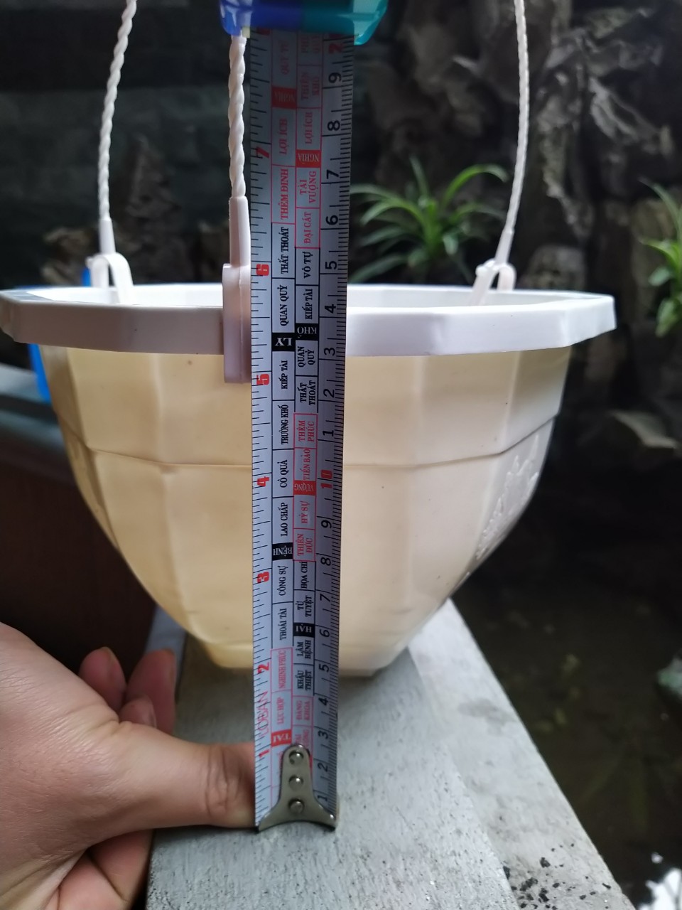 5 Chậu Nhựa Treo 5 Màu,Hình Bát Giác,Có Móc Treo Cùng Màu,Kích Thước Đường Kính 22cm Cao 14cm