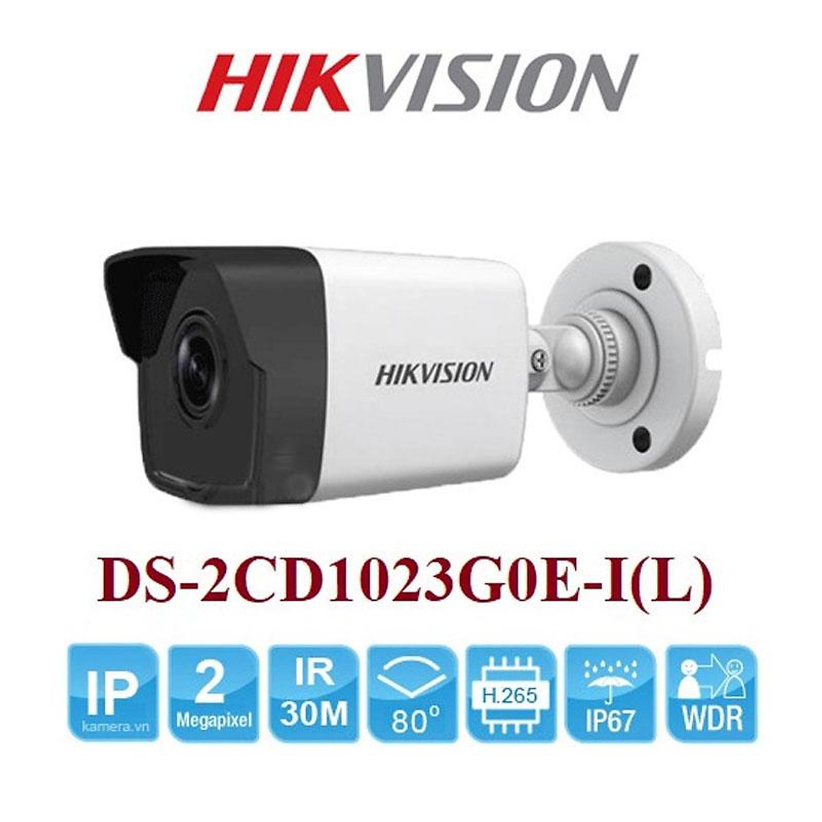 Camera IP POE thân trụ 2MP HIKVISION DS-2CD1023G0E-I(L) hàng chính hãng