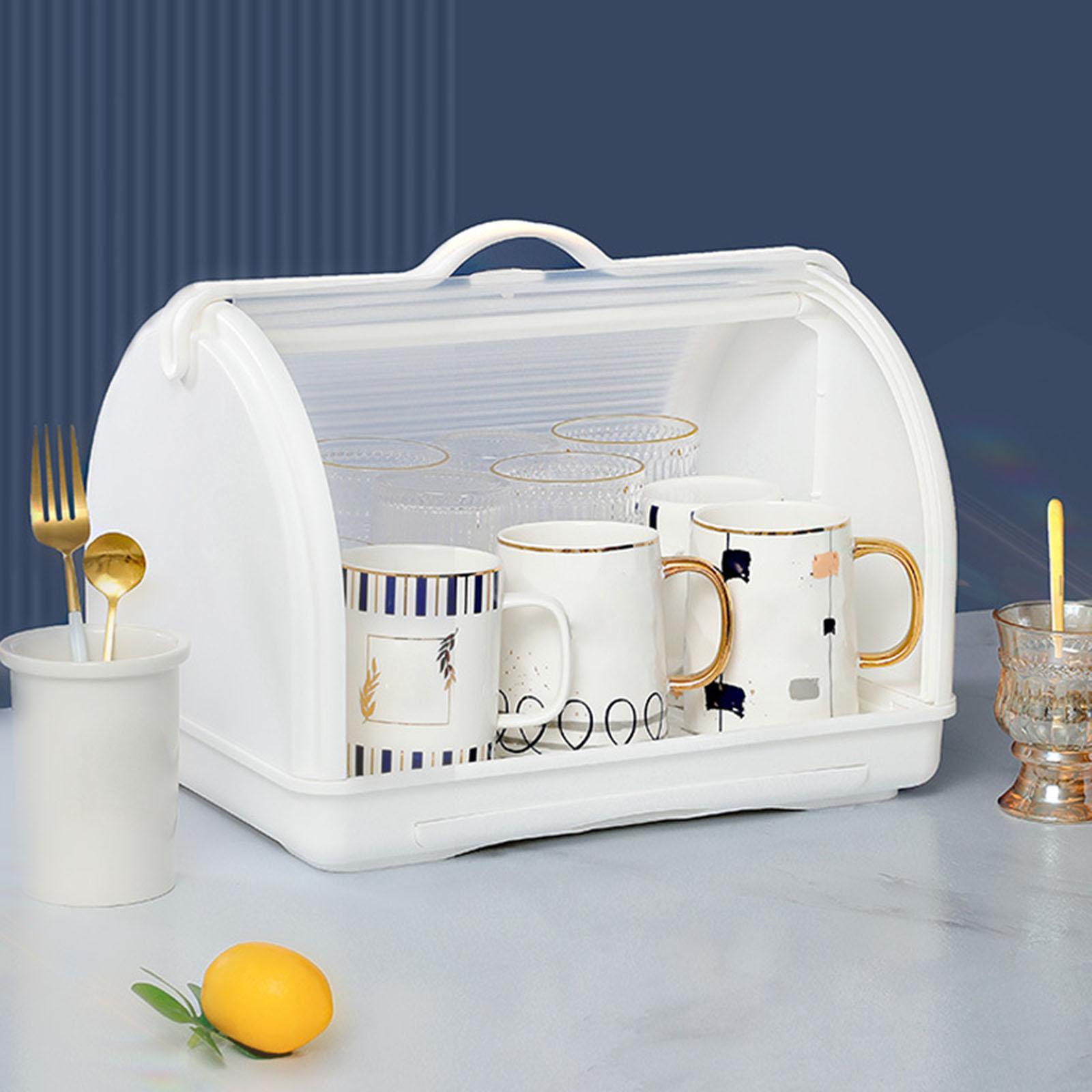 Tableware Box Organizer Countertop Dryer and Cover for Chopsticks Bowl Dish