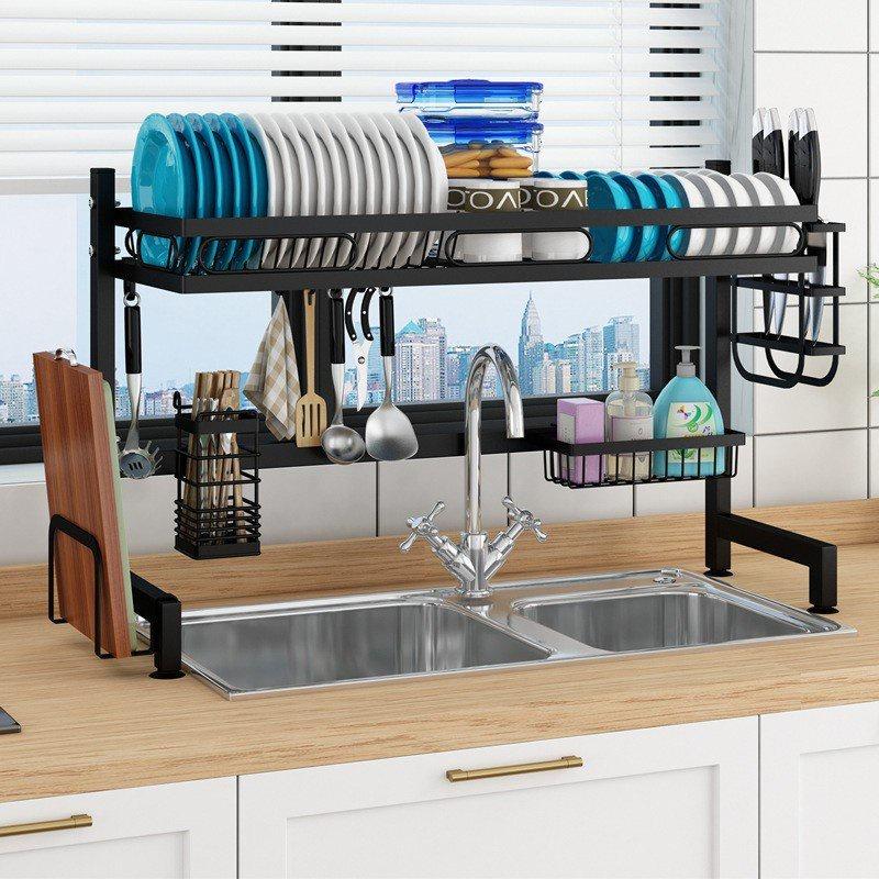 Kệ Chén Bát Nhà Bếp Đa Năng 2 Tầng Đặt Trên Bồn Rửa Sơn Tĩnh Điện chống gỉ