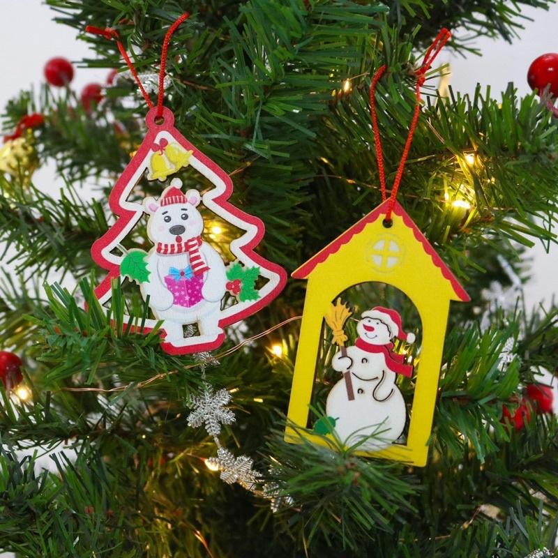 Bộ tô màu bằng gỗ chủ để Noel vô cùng xinh xắn đáng yêu (full hộp, dây và màu)