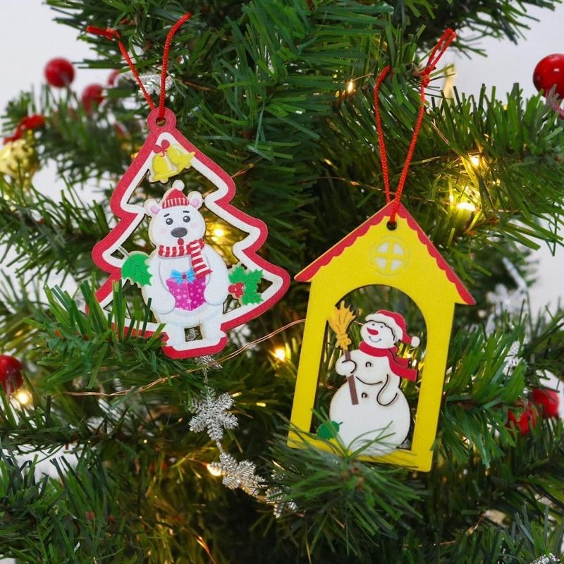 Bộ tô màu bằng gỗ chủ để Noel vô cùng xinh xắn đáng yêu (full hộp, dây và màu)