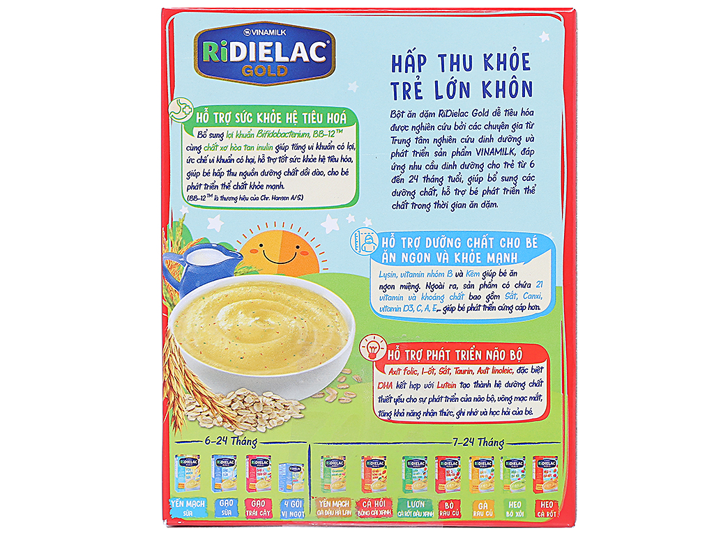 Bột ăn dặm Ridielac Gold 4 gói vị mặn hộp 200g (7 - 24 tháng)