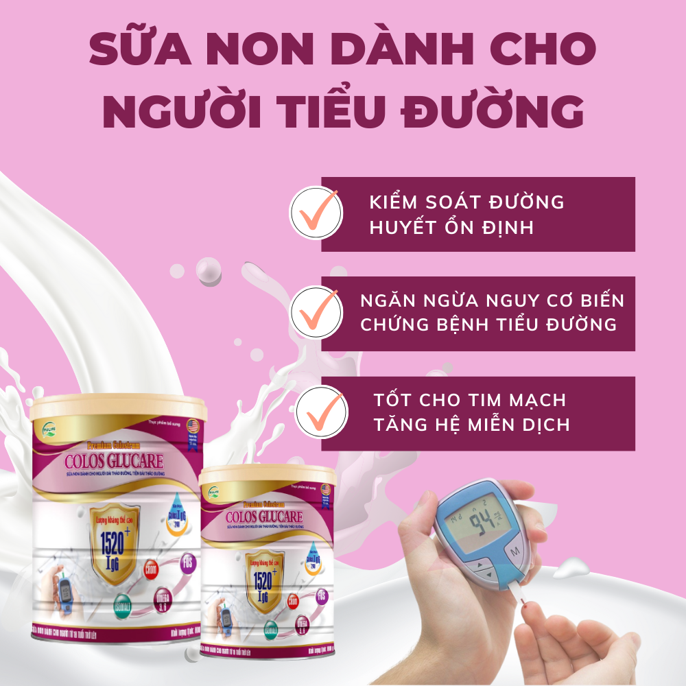 Sữa Non Dinh Dưỡng Cho Người Tiểu Đường Colos Glucare, Giúp Ổn Định Đường Huyết- Hộp 400g/800g