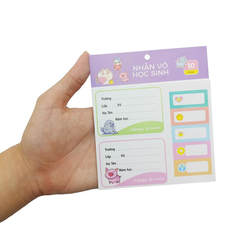 Combo 5 Tập Sinh Viên Cute Animal - Miền Nam - Kẻ Ngang Có Chấm - 200 Trang 80gsm - Fahasa 03 - Tặng Nhãn Vở Kèm Sticker
