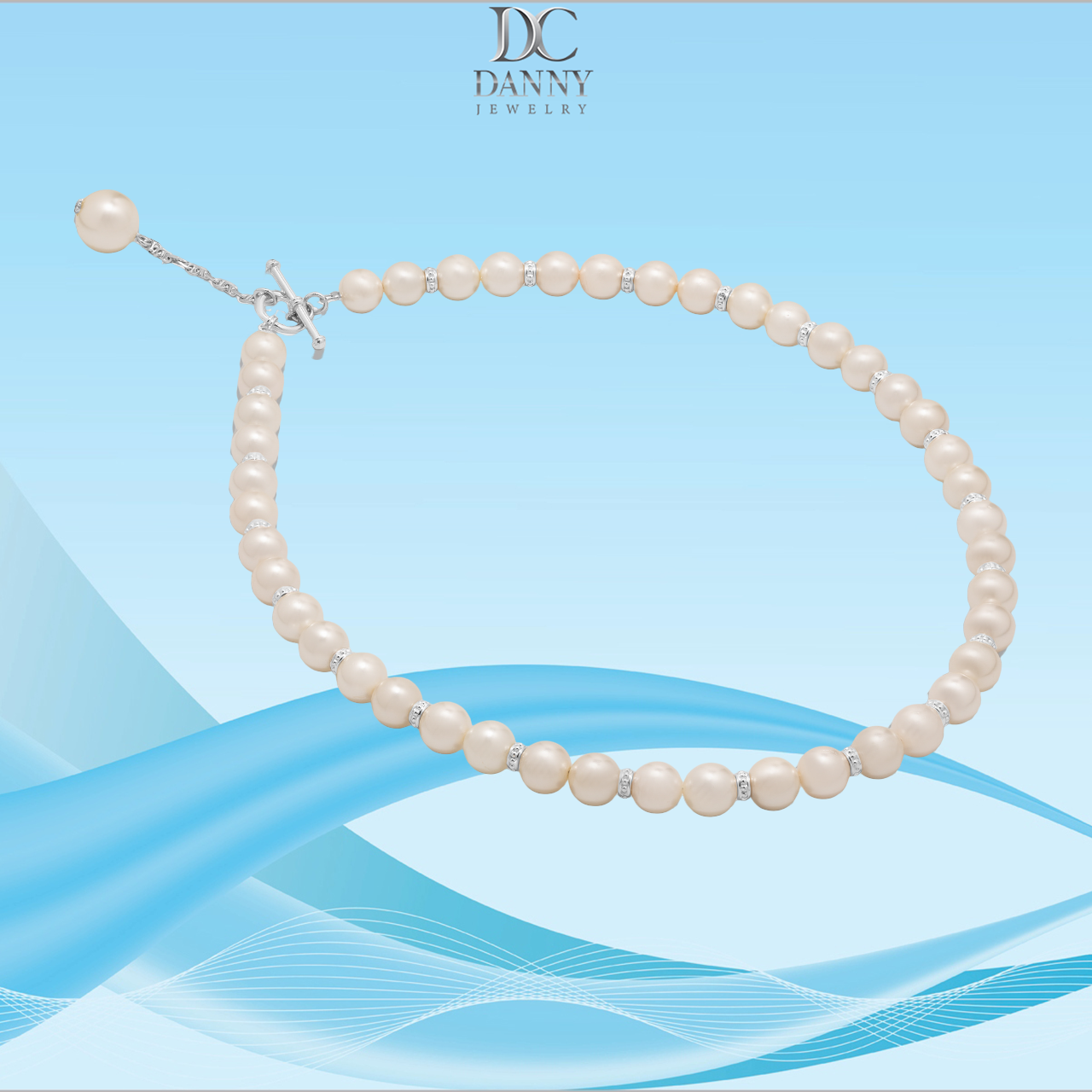 Vòng Cổ Danny Jewelry Ngọc Ốc Phối Bạc 925 Xi Rhodium D6235100012