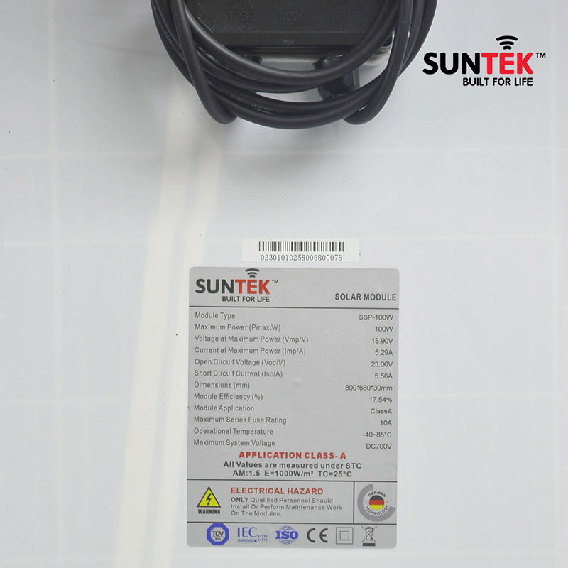 Bộ Sạc Acquy, Pin Bằng Năng Lượng Mặt Trời SUNTEK SA100W/30A (gồm Tấm NLTM 100W &amp; Bộ Điều Khiển Sạc 30A - KHÔNG bao gồm bình Acquy) - Hàng Chính Hãng - Bảo hành 12 năm Tấm Pin