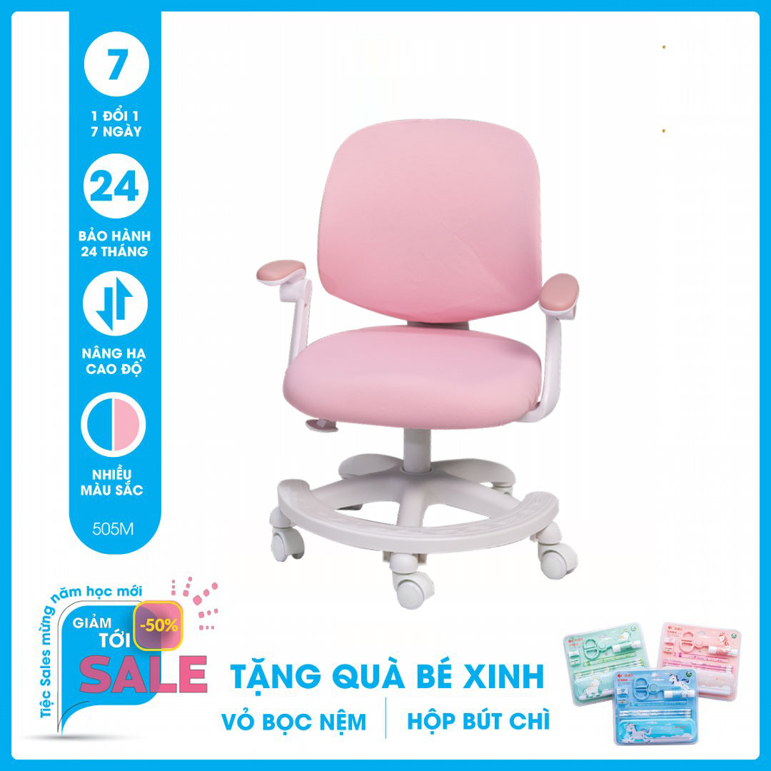 Ghế chống gù SMLIFE Jacob - JD.505M - Xanh | D45 x R44cm x C85-95cm. Nâng hạ mặt ghế từ 40-55cm