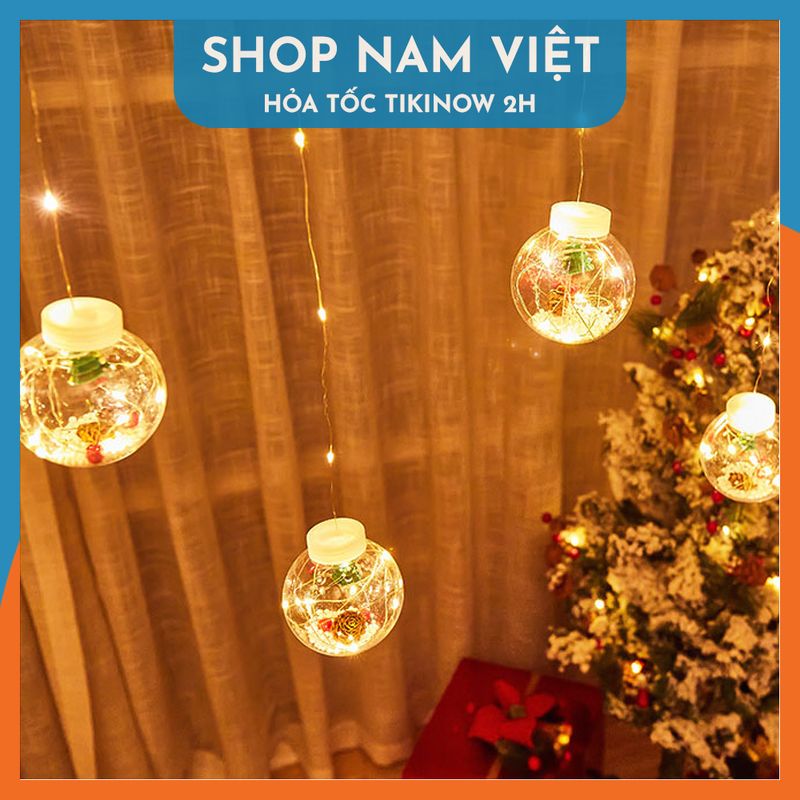 Dây Led Rèm Quả Cầu Tuyết Trang Trí Giáng Sinh, Noel - Chính Hãng NAVIVU