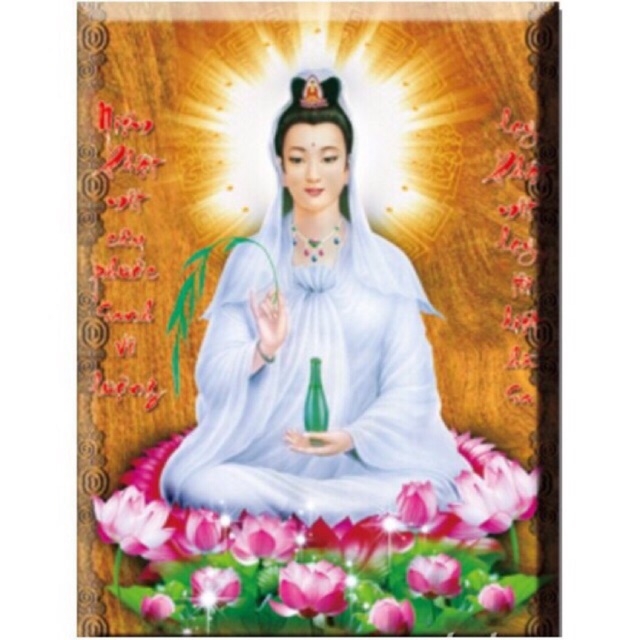 Tranh thêu chữ thập Quan Thế Âm 4(42x55cm) chưa thêu