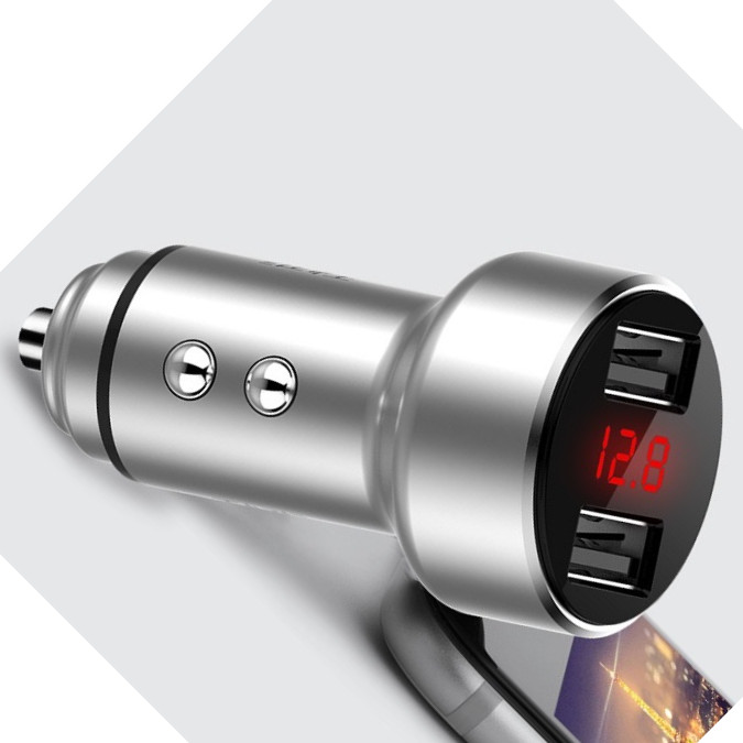 Phụ kiện chia tẩu cắm sạc trên ô tô tích hợp 2 cổng USB sạc nhanh cao cấp